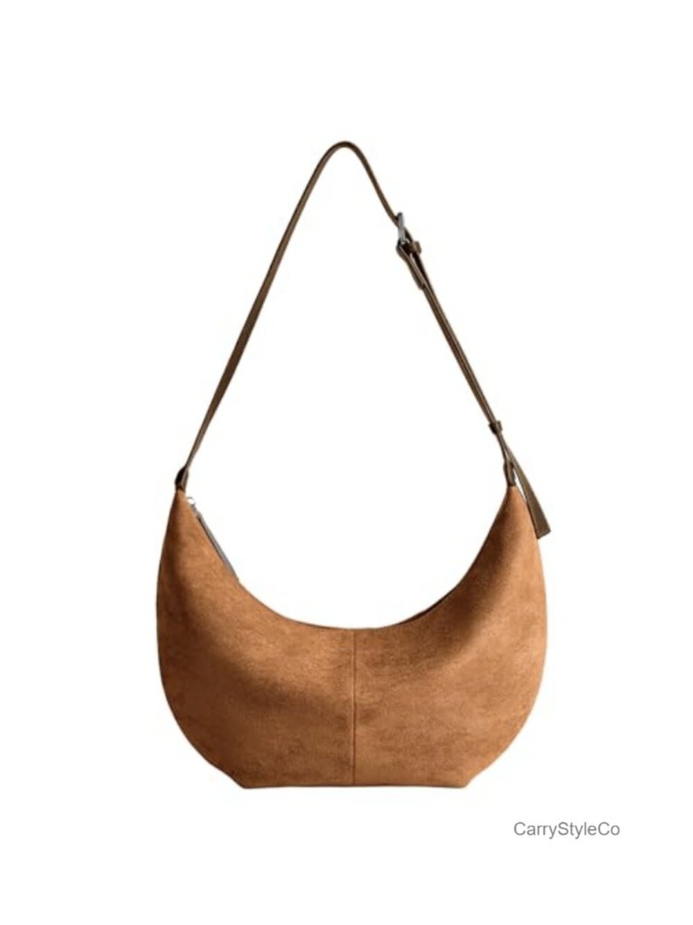 Faux Suede Crossbody Bag Hobo Shoulder Purse Adjustable Strap